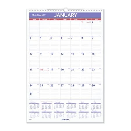 At-A-Glance AT-A-GLANCE Erasable Wall Calendar, 15.5 x 22.75, White, 2022 PMLM0328